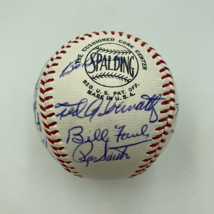 1965 Chicago Cubs Team Signed NL Baseball Ernie Banks Ron Santo JSA COA