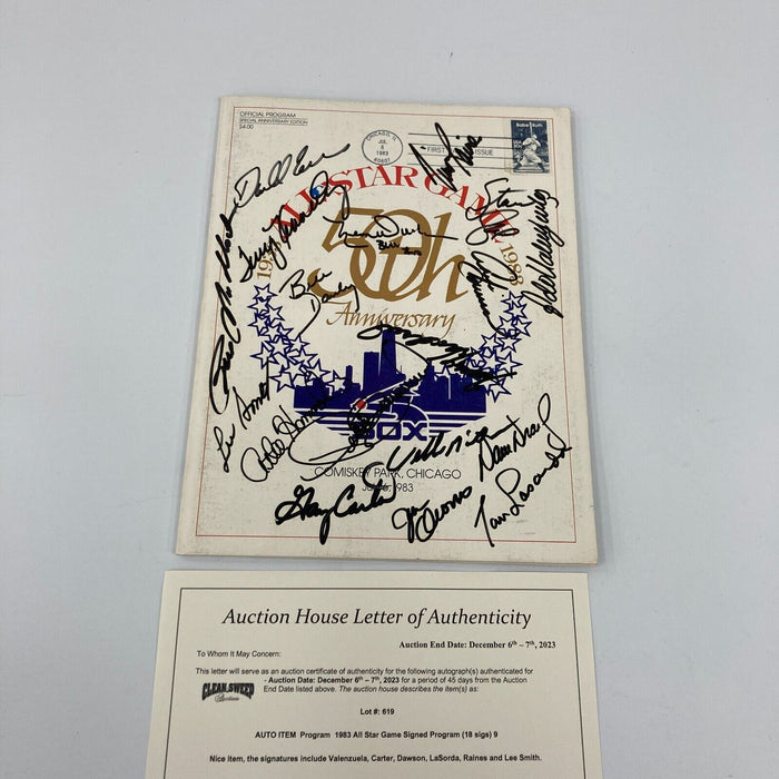 1983 All Star Star Game Signed Program Gary Carter Fernando Valenzuela JSA COA