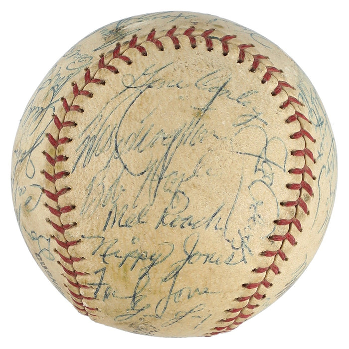 1957 Milwaukee Braves World Series Champs Team Signed Baseball JSA COA