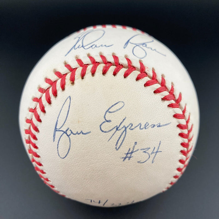 Nolan Ryan Signed Heavily Inscribed STAT Baseball Beckett Certified