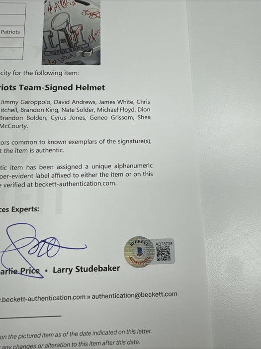 Tom Brady 2016 New England Patriots Super Bowl LI Champs Team Signed Helmet PSA