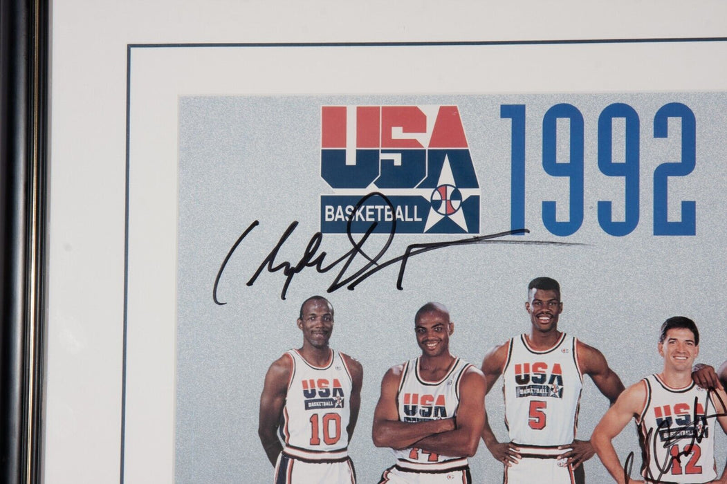1992 Dream Team Olympics Team USA Signed Poster Photo Michael Jordan PSA DNA COA