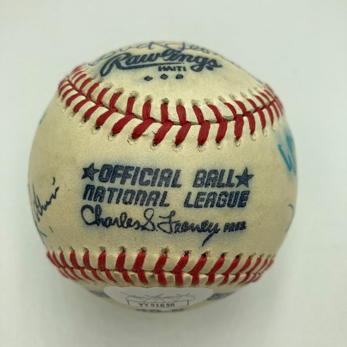 1970's HOF Multi Signed Baseball Lloyd Waner Freddie Lindstrom Musial JSA COA