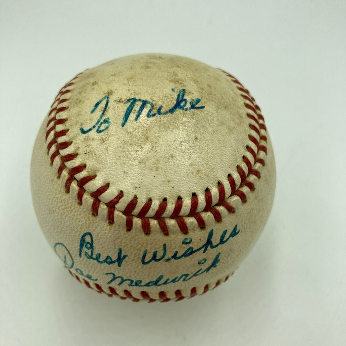 Beautiful Joe Medwick Single Signed Official National League Baseball PSA & JSA