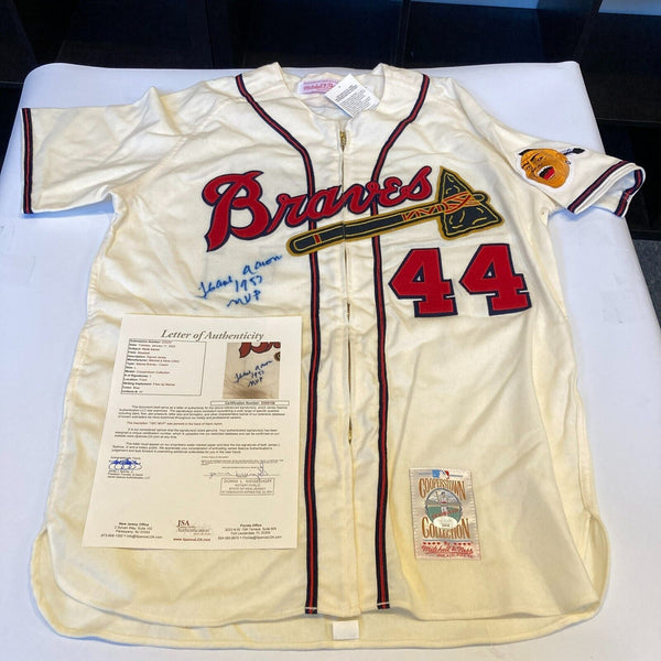 Hank Aaron 1957 MVP Signed Authentic Milwaukee Braves Jersey JSA COA