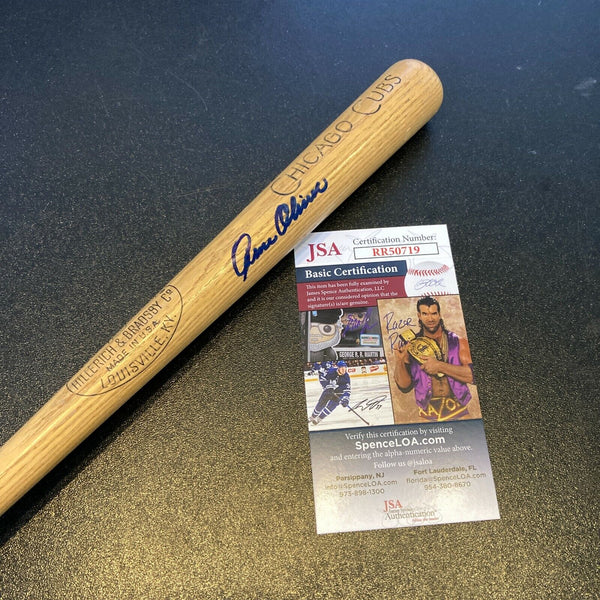 Gene Oliver Signed Louisville Slugger Mini Baseball Bat Chicago Cubs JSA