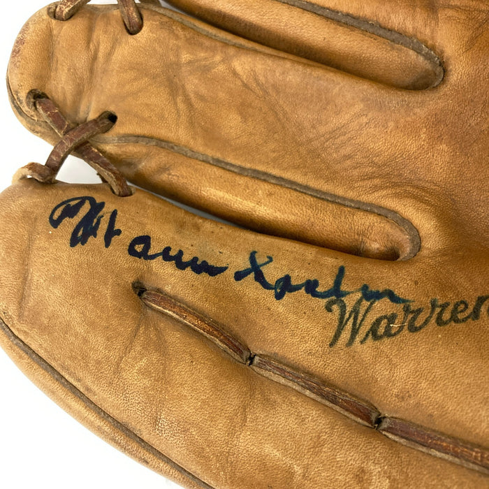 Warren Spahn Signed 1950's Game Model Baseball Glove JSA COA