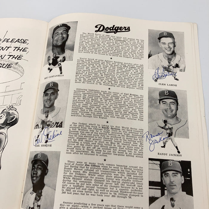 The Finest 1956 World Series Yankees Dodgers Signed Program Mantle Koufax JSA