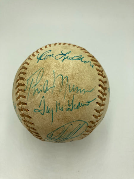 1976 All Star Game Team Signed Baseball Thurman Munson Hank Aaron JSA COA