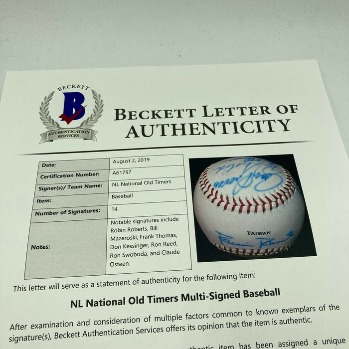 Hall Of Fame Multi Signed Cracker Jack Old Timers Game Baseball Beckett COA