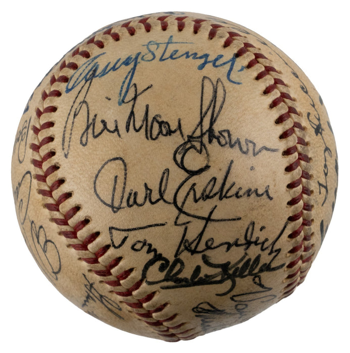 New York Yankees Giants Dodgers 1920's-1950's Legends Multi Signed Baseball JSA