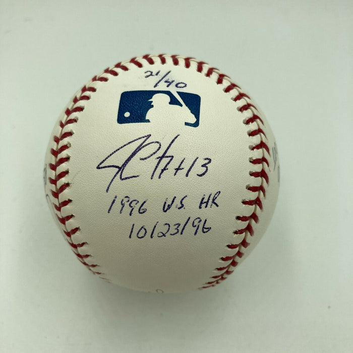 Reggie Jackson Aaron Boone Bucky Dent Yankees Legendary Moments Signed Baseball