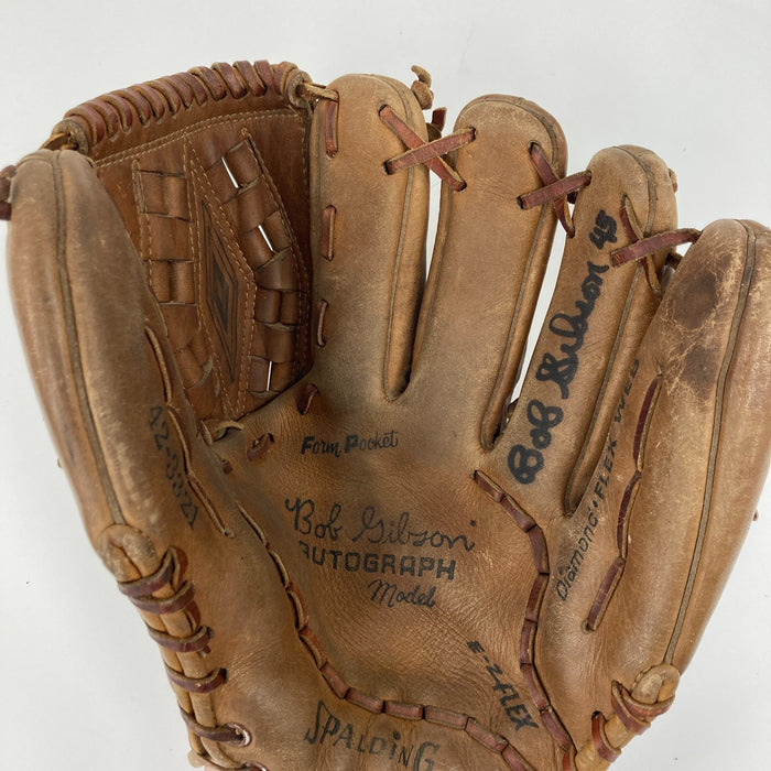 Bob Gibson Signed Vintage Spalding Game Model Baseball Glove JSA COA