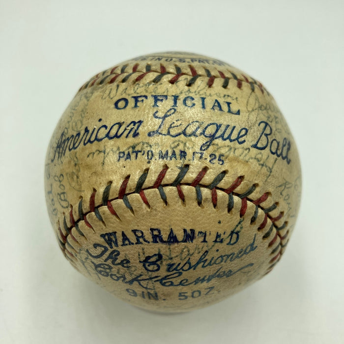 1927 New York Yankees WS Champs Team Signed Baseball Babe Ruth & Lou Gehrig PSA