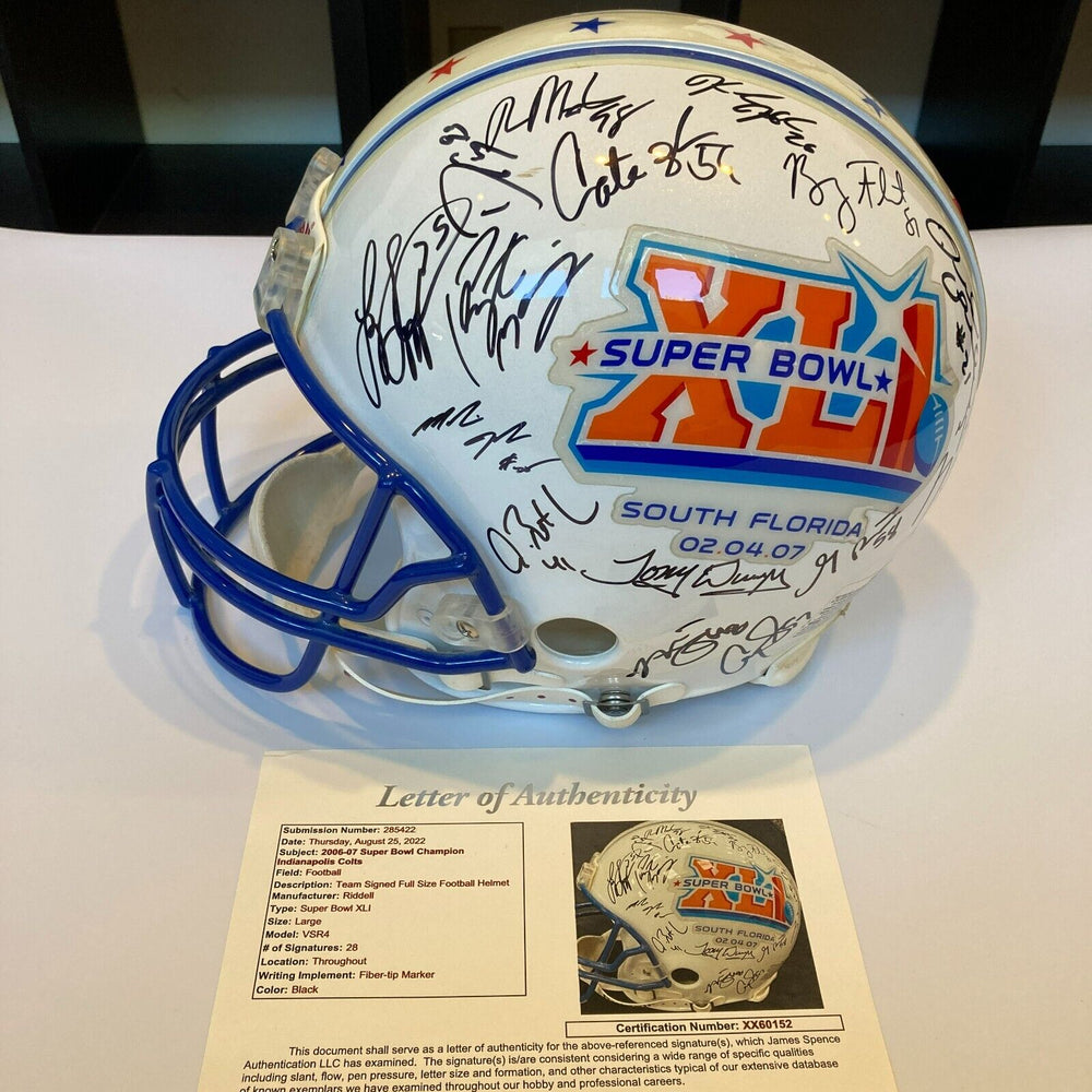 2006 Indianapolis Colts Super Bowl Champs Team Signed Helmet Peyton Manning JSA