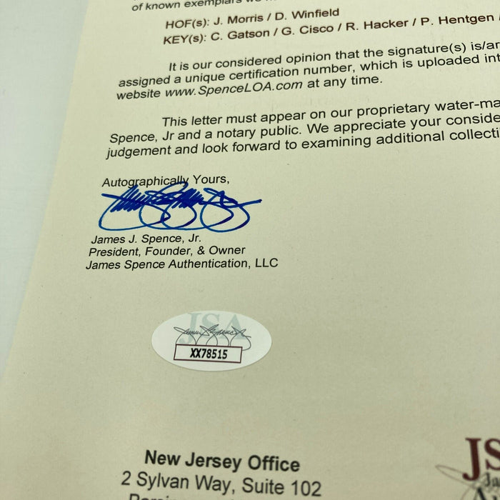 1992 Toronto Blue Jays World Series Champs Team Signed W.S. Baseball JSA COA
