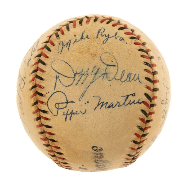 1937 St Louis Cardinals Signed Baseball Dizzy Dean Frank Frisch Jesse Haines PSA