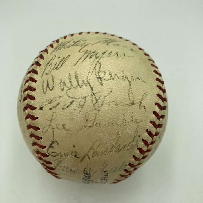 1938 Cincinnati Reds Team Signed Baseball Ernie Lombardi Beckett COA