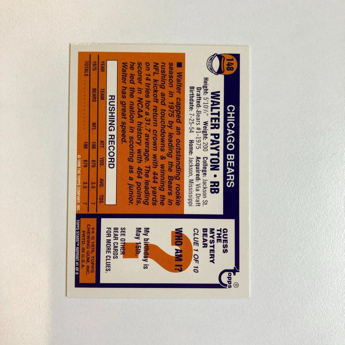 Topps Walter Payton Signed RC Rookie Football Card PSA DNA COA