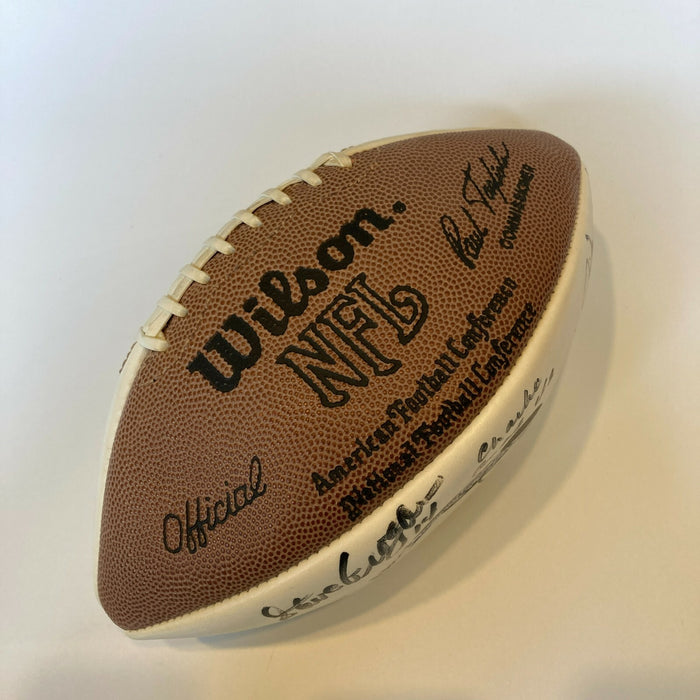 Quarterback Legends Multi Signed Football Johnny Unitas Sonny Jurgensen JSA COA