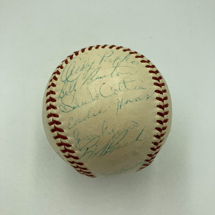 1960 Milwaukee Braves Team Signed Baseball Hank Aaron Eddie Mathews Warren Spahn