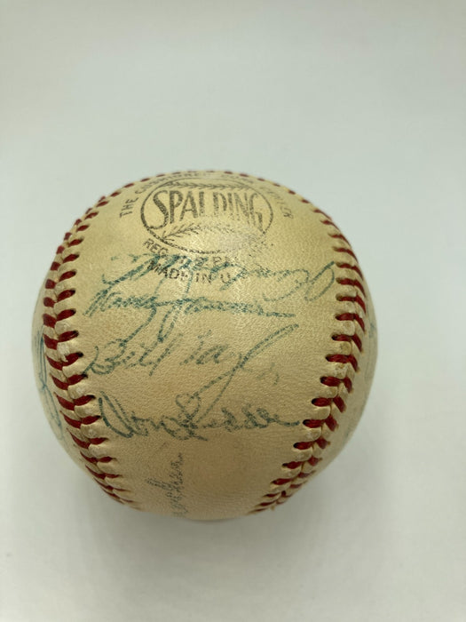 1954 New York Giants World Series Champs Team Signed Baseball Willie Mays JSA