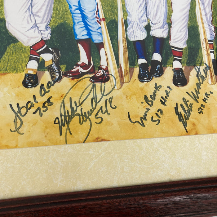 500 Home Run Club Signed Litho With Inscriptions Mickey Mantle Ted Williams JSA