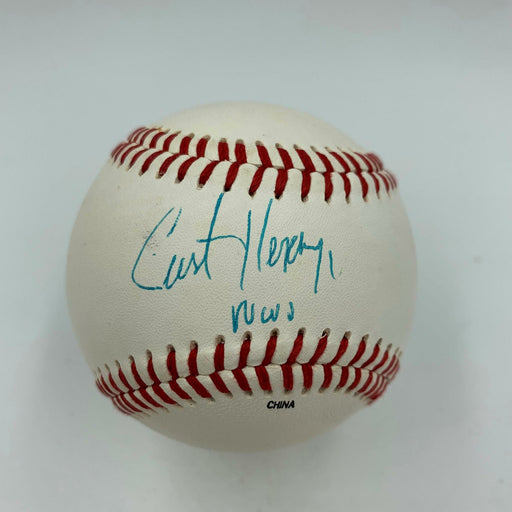 Rare Curt Hennig Signed Autographed Baseball WWE Wrestling With JSA COA