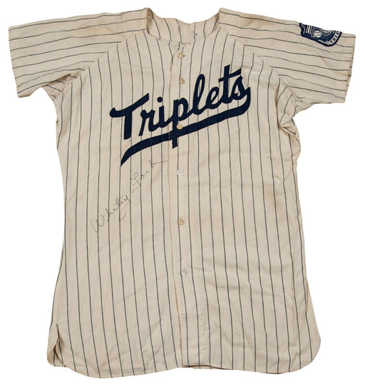 1949 Whitey Ford Signed Binghampton Yankees Minor League Game Used Jersey JSA