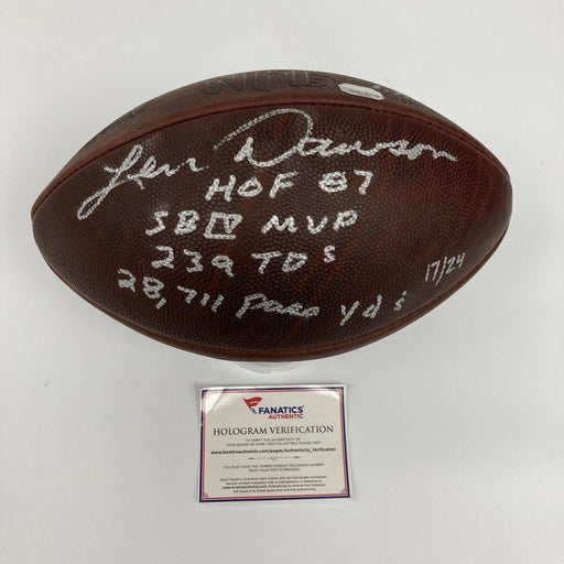 Len Dawson HOF 87 SB MVP Signed Heavily Inscribed STAT Football Fanatics COA