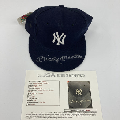 Mickey Mantle Signed New York Yankees Authentic Game Model Hat JSA COA