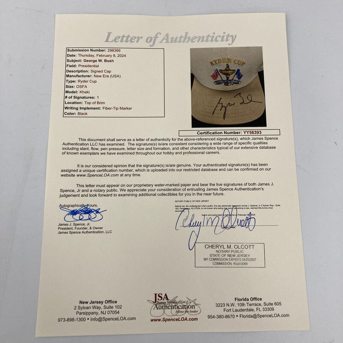 President George W. Bush Signed Ryder Cup Golf Hat JSA COA