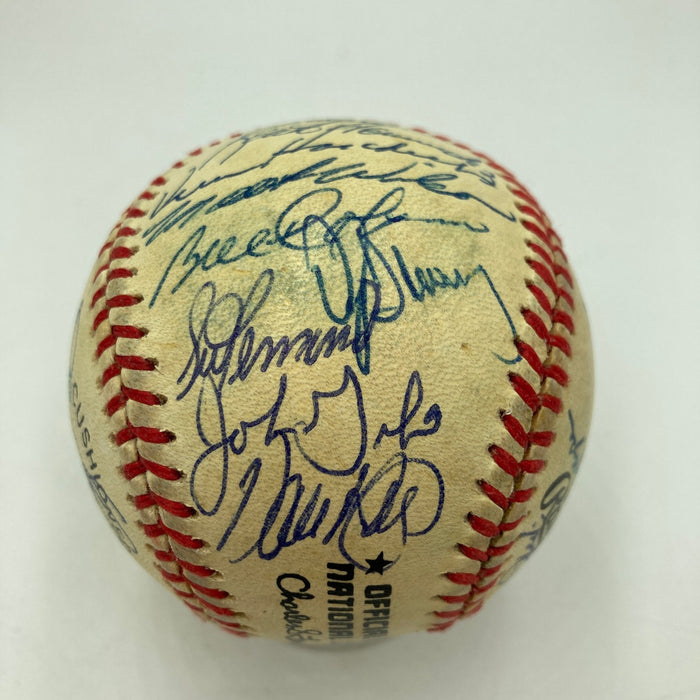 1986 New York Mets World Series Champs Team Signed Vintage NL Baseball JSA COA