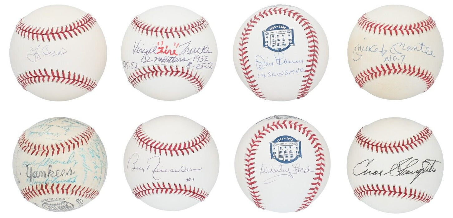 1958 New York Yankees WS Champs Team Signed Baseball Collection 33 Balls PSA JSA