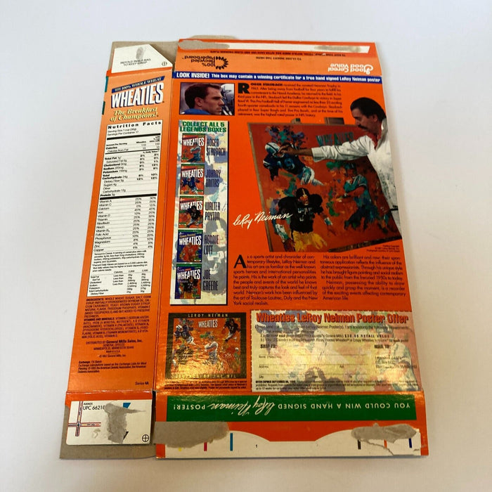 Roger Staubach Dallas Cowboys Signed Wheaties Cereal Box JSA COA