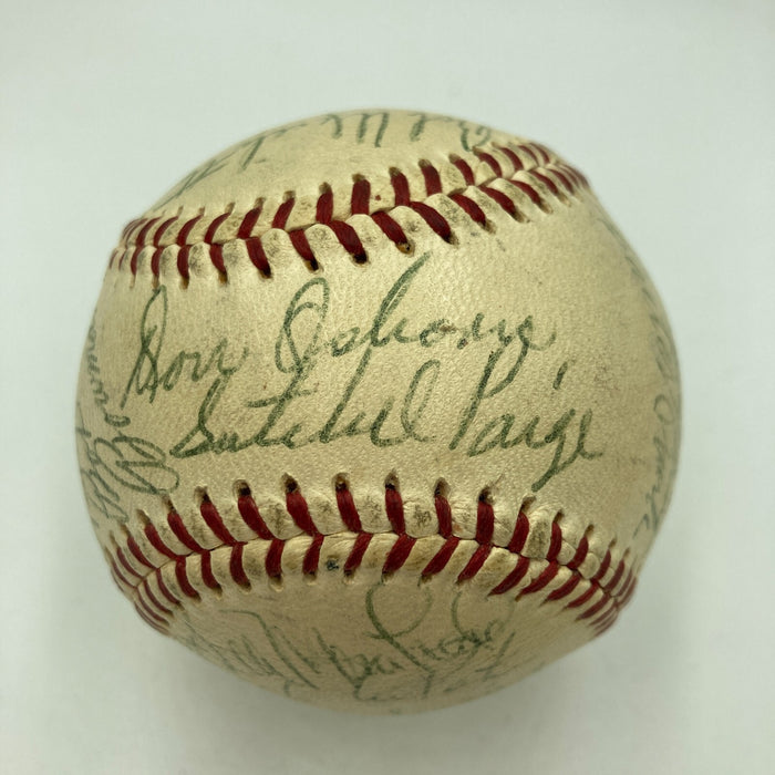 Satchel Paige Sweet Spot 1956 Miami Marlins Team Signed Baseball Beckett COA