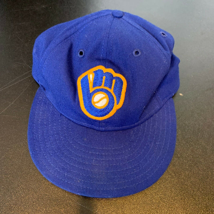 1983 Robin Yount Signed Game Used Milwaukee Brewers Baseball Hat Mears & JSA COA