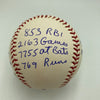Bill Mazeroski Signed Heavily Inscribed Career STAT Baseball Reggie Jackson COA