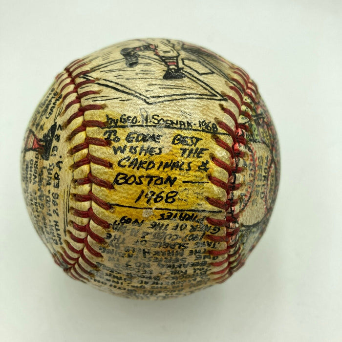 1967 Cardinals World Series George Sosnak Hand Painted Folk Art Baseball 1/1