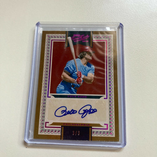 2016 Panini Prime Cuts Pete Rose #3/3 Signed Autographed Baseball Card Auto