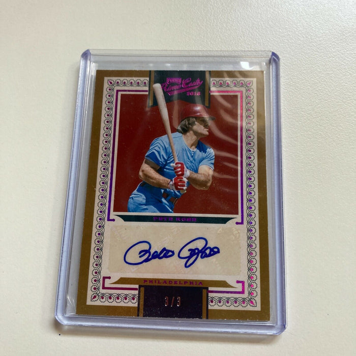 2016 Panini Prime Cuts Pete Rose #3/3 Signed Autographed Baseball Card Auto