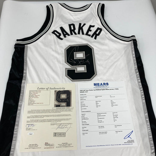 Tony Parker Signed Game Used 2007-08 San Antonio Spurs Jersey MEARS A10 JSA COA