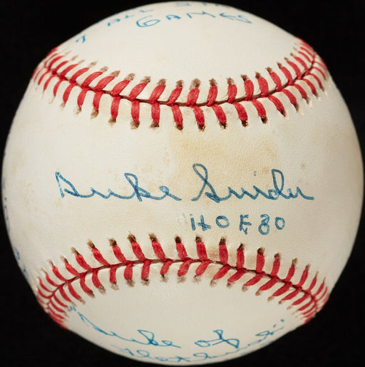 Duke Snider Signed Heavily Inscribed Career STAT Baseball PSA DNA COA