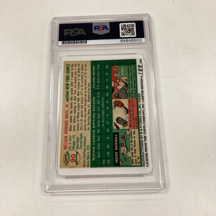 1954 Topps Willie Mays Signed Autographed Porcelain RC Baseball Card PSA DNA