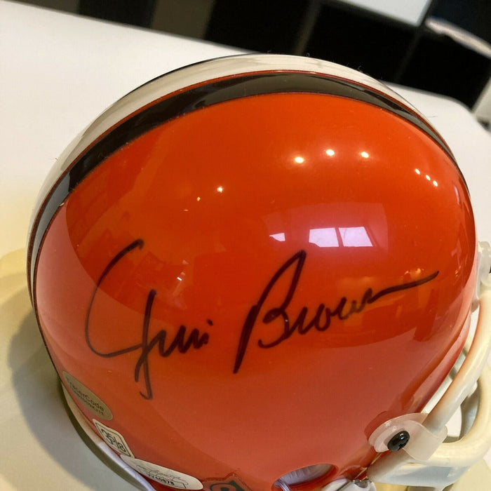 Jim Brown Signed Authentic Riddell Cleveland Browns Mini Helmet JSA COA