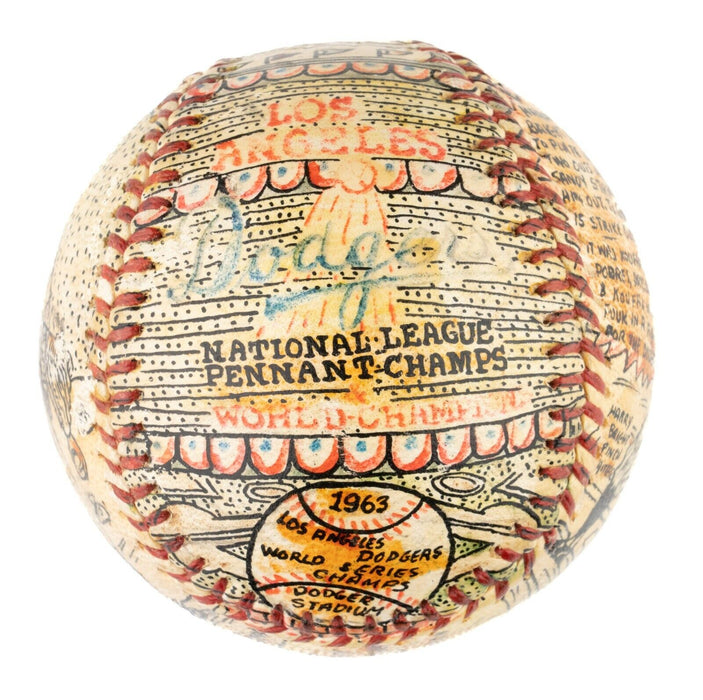 Beautiful Sandy Koufax 1963 World Series George Sosnak Hand Painted Art Baseball