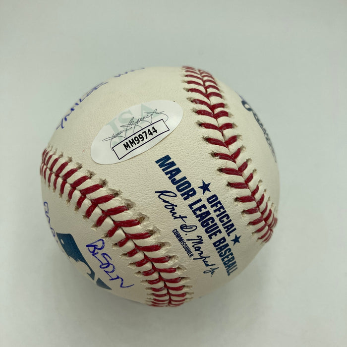 John Sterling Signed Heavily Inscribed STAT Baseball JSA COA RARE!