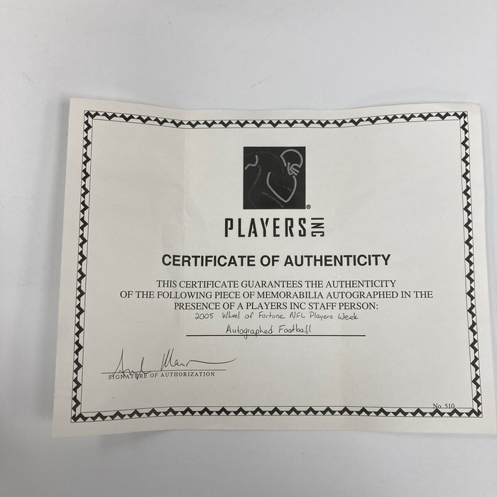 2005 Wheel of Fortune NFL Players Signed Football Drew Brees Kurt Warner JSA