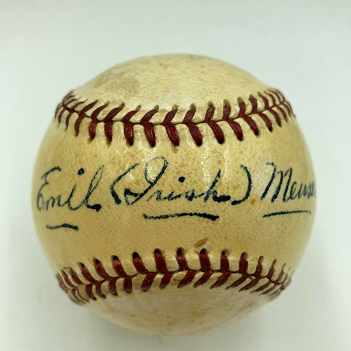 Emil Irish Meusel Single Signed National League Baseball JSA COA New York Giants