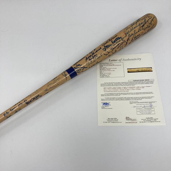 The Finest St. Louis Cardinals HOF Multi Signed Baseball Bat 70+ Sigs! JSA